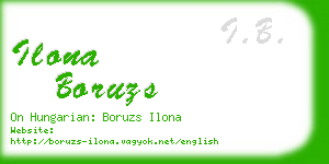 ilona boruzs business card